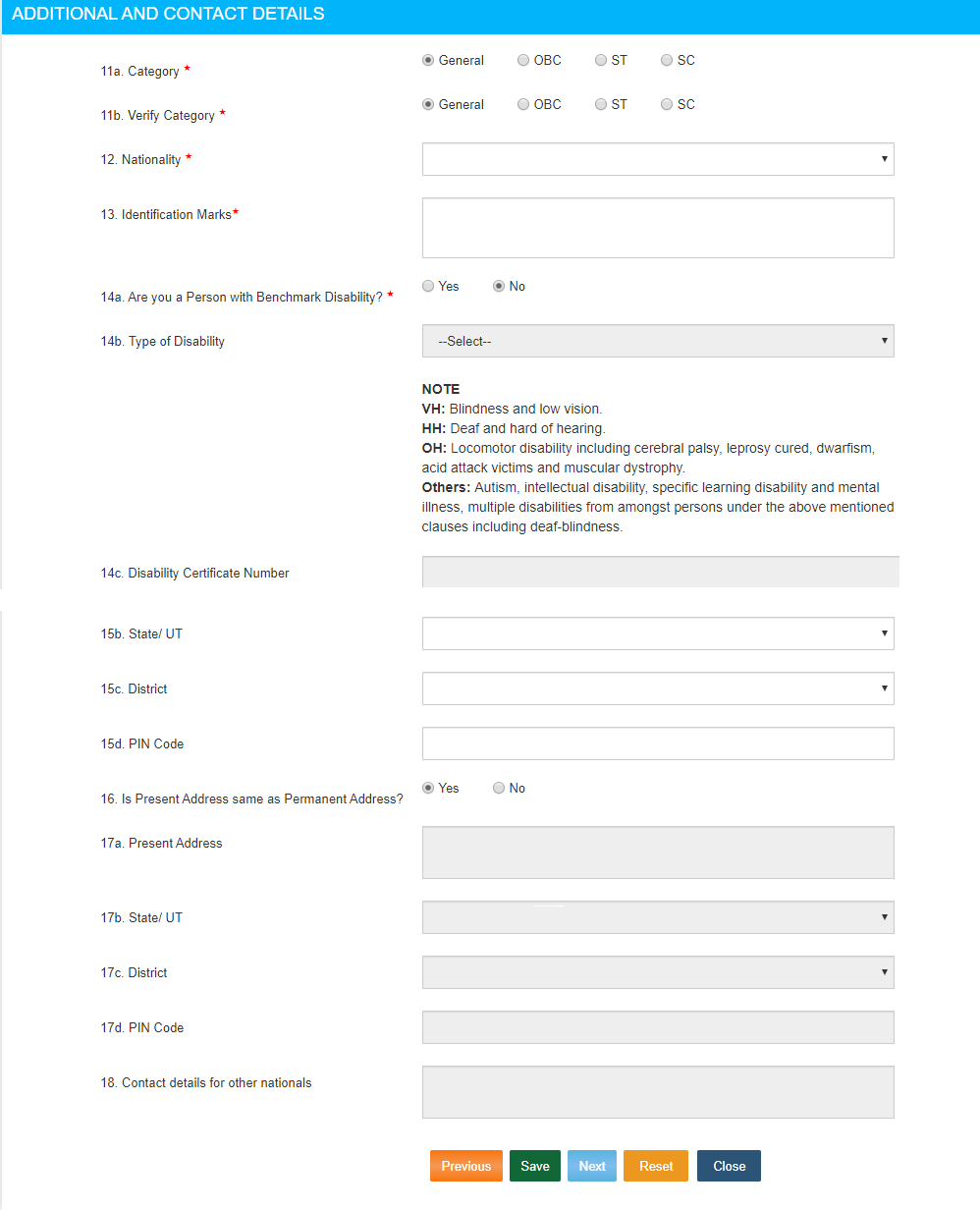 SSC CGL Registration - Additional Details