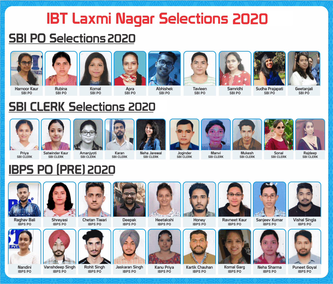IBT Laxmi Nagar Selections